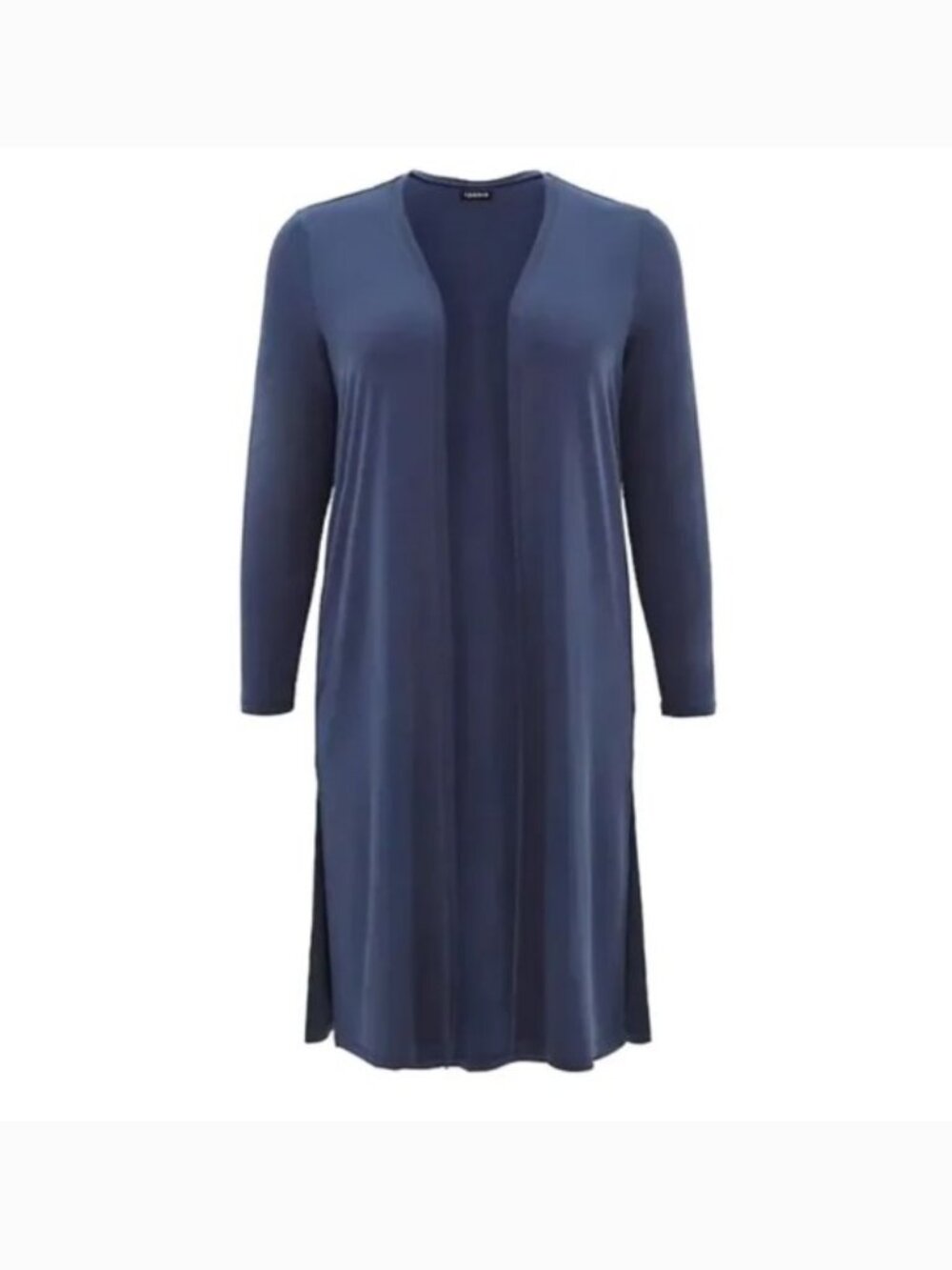 Torrid EUC size 3 Studio Duster Cardigan  Navy Blue Longline Open Front Knit str